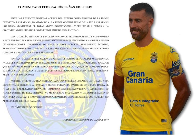 Comunicado de la Federación de Peñas en favor de David García