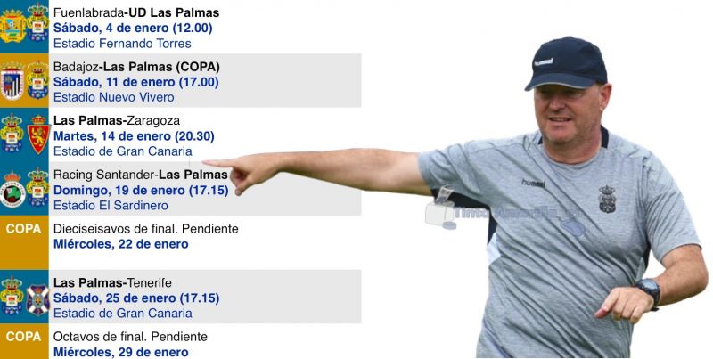 La UD podría jugar hasta 7 partidos oficiales en enero