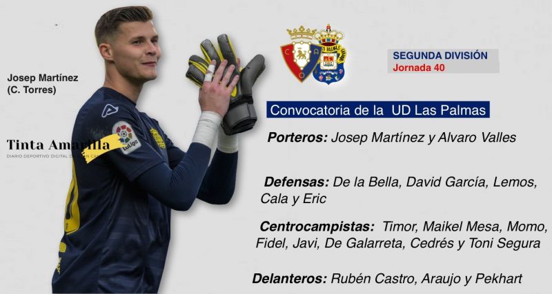 El portero Valles, entre los 18 amarillos a Pamplona