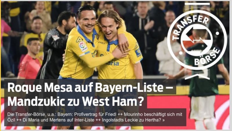 Roque Mesa ya es portada en Alemania