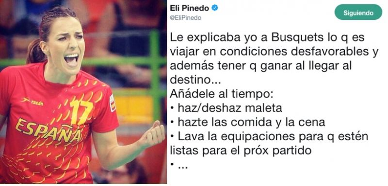 La 'guerrera' Pinedo le envía un recado a Busquets a cuenta de los viajes