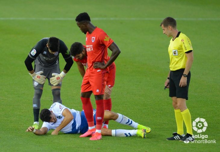 Dos lesionados en el Tenerife tras un reto de la Liga