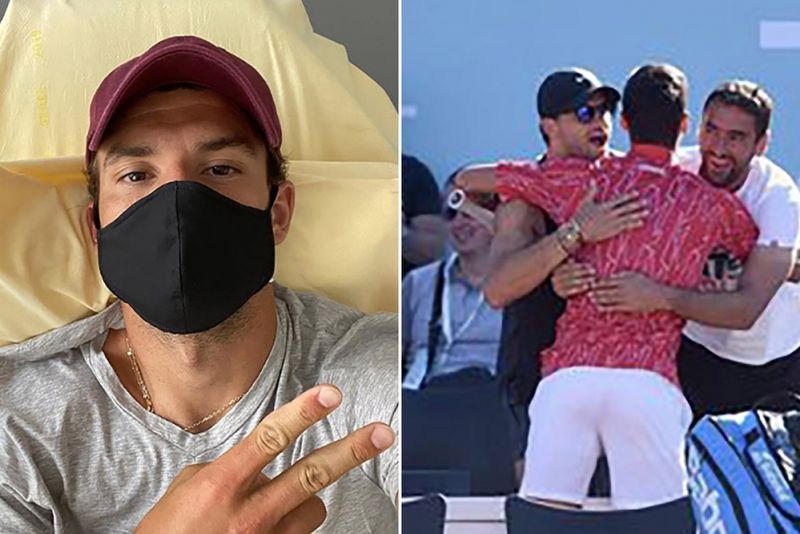 Dimitrov, positivo y jugando al tenis