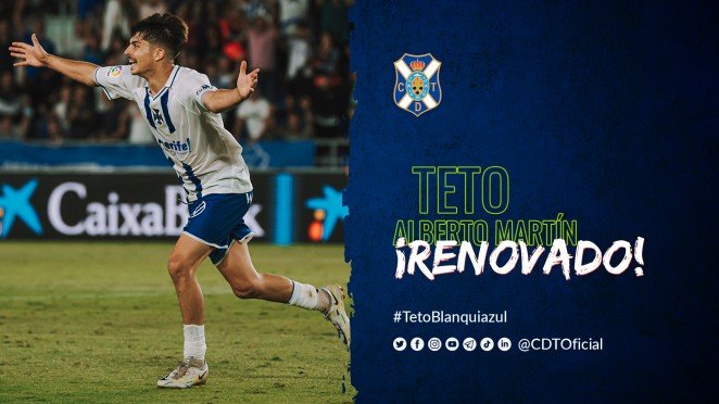 El Tenerife apuesta por Teto hasta 2027