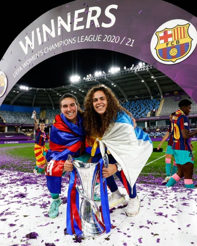 Una bandera canaria en la Champions