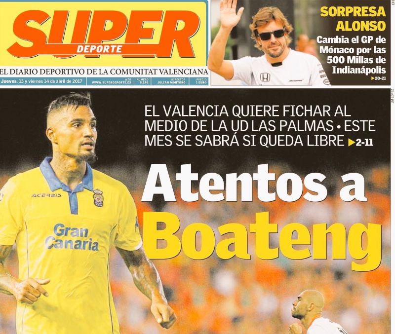 Boateng, portada en Valencia