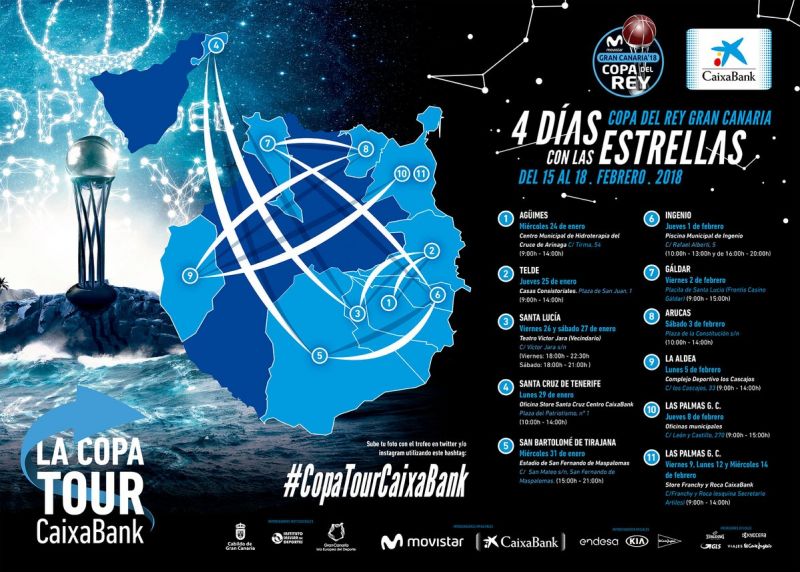 El trofeo de Copa hará tour por diez municipios de las islas