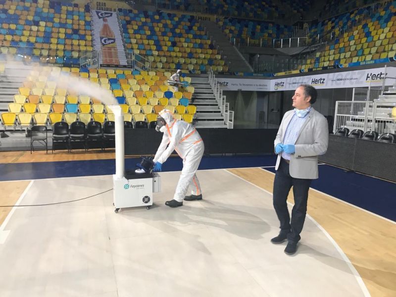 El IID desinfecta a fondo el Gran Canaria Arena