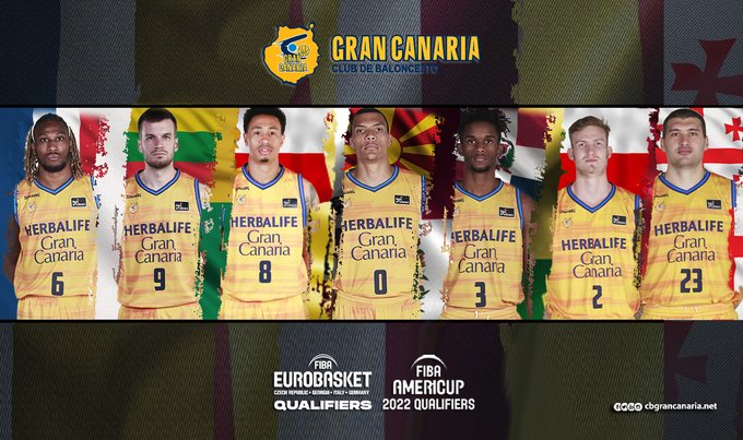 7 jugadores del Gran Canaria, con sus selecciones