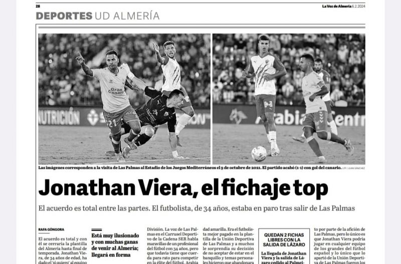 En Almería dan por hecho el fichaje de Viera