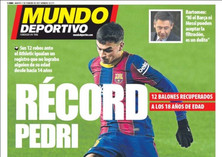 Pedri firma otro récord de portada