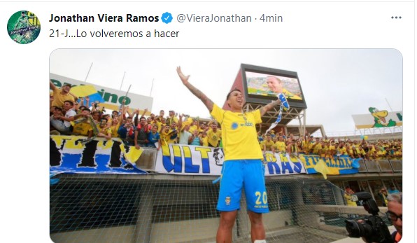 Viera envía un mensaje de ilusión a la afición de la UD: "Volveremos"