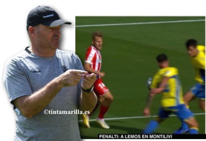 El entrenador de la UD rearbitra la jugada de Montilivi