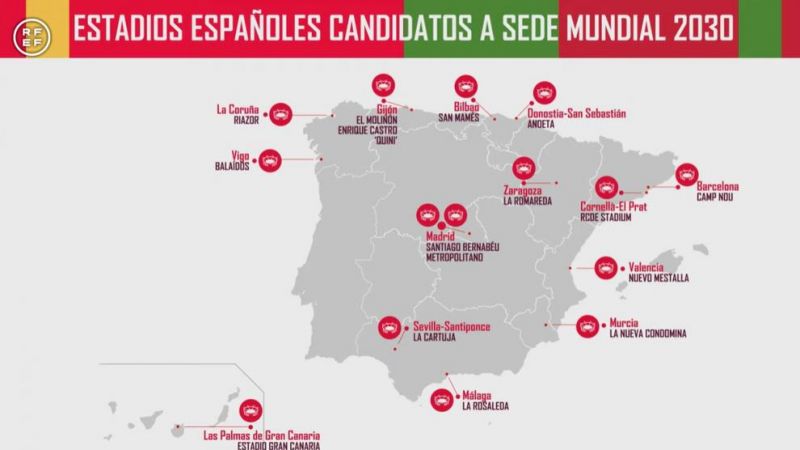 Aseguran que la RFEF ya ha decidido 10 estadios de su candidatura