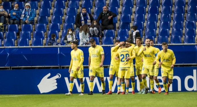 La huella de Kirian, en el último gol de la UD en Oviedo