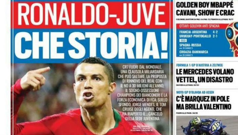CR7, tema vivo en Italia