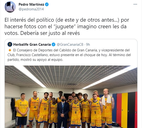 El zasca de Pedro Martínez a la clase política