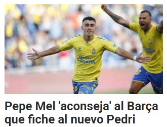 La prensa de Barcelona recoge un consejo de Mel al Barça